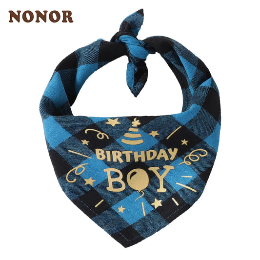 NONOR Birthday Pet Bandanas Collar